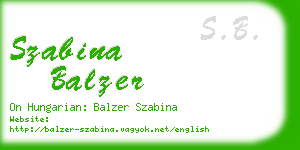 szabina balzer business card